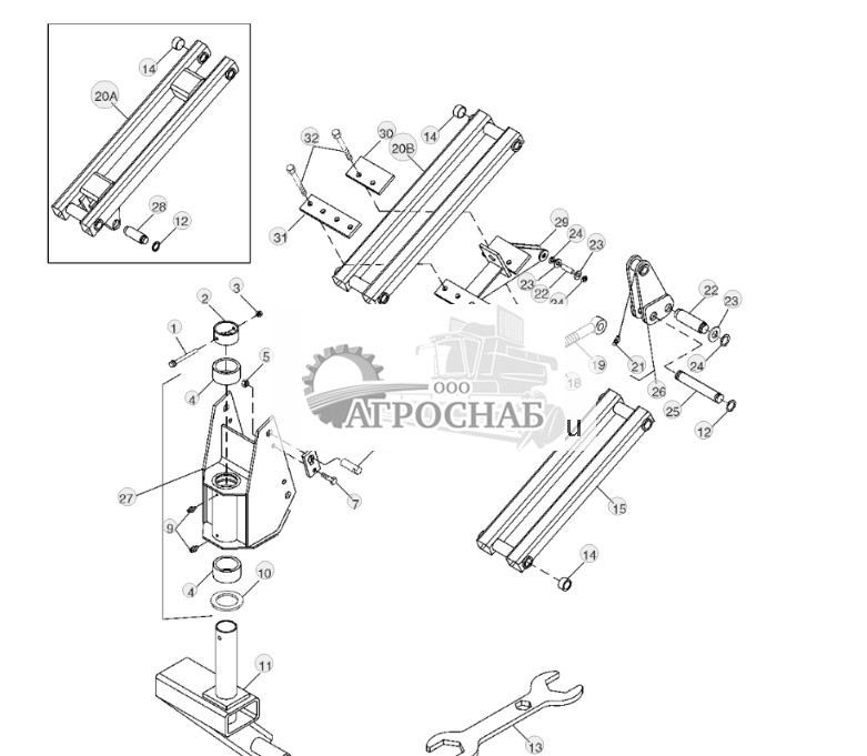 Single Caster Wheel Assembly, Wings - 29 ft, 36 ft  41 ft, Outer Wings - 53 ft - ST142137 18.jpg